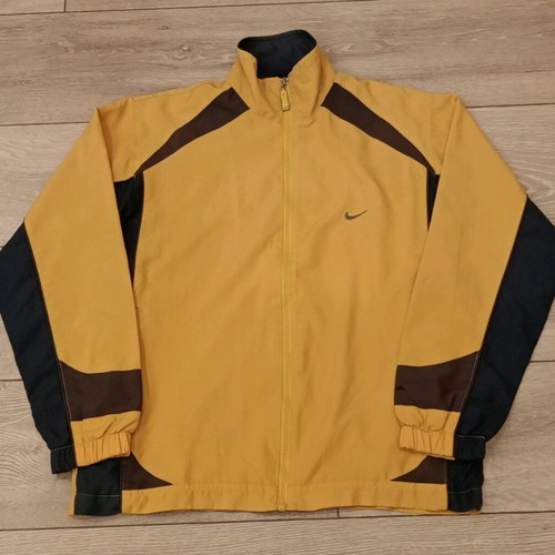 Nike jacket used, 90s vintage, mustard, black and brown