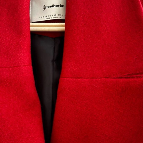 Stradivarius coat red XS 26% wool like new