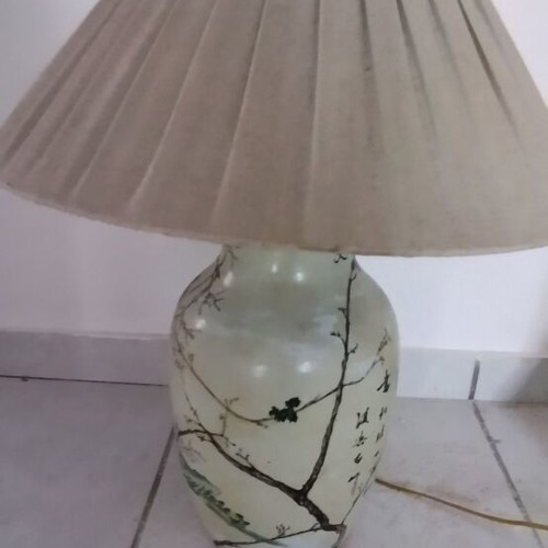 Chinese vase used as lamp base, like new, 45 cm height