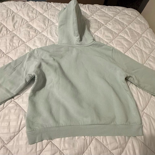H&M sweatshirt with fleece lining for girl 5-6 years like new, green