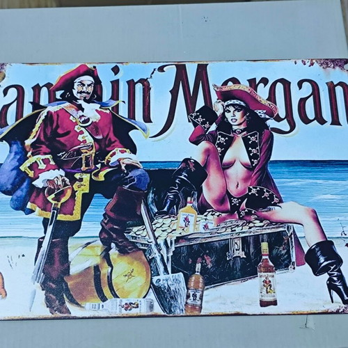 Captain Morgan metal vintage sign for bar and man cave like new