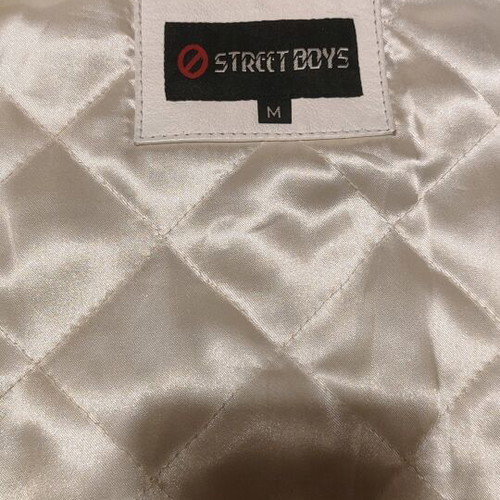 Street Boys men's leather jacket white size M like new