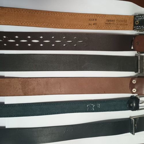 Belts used, pack of 6, black and brown, adjustable
