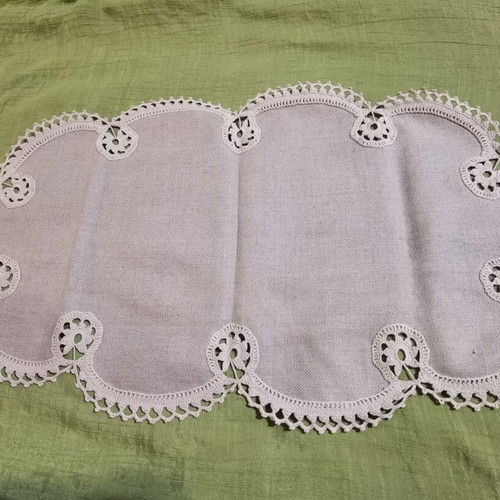 Crocheted linen doily like new