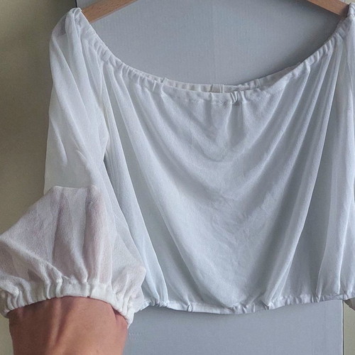Alerte white sheer blouse, one size