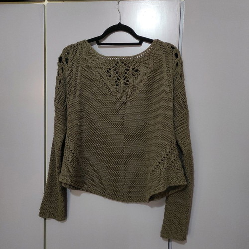 Bershka knitted sweater olive like new, size Large