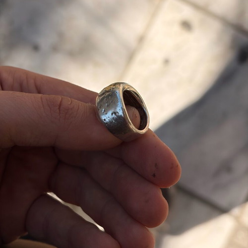 Silver gold ring 925/18k used, size 11/51