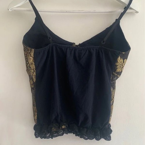 Top M Ake' black and gold used with lace detail