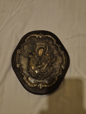 Panagia icon, silver, old