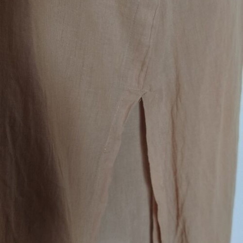 Midi dress with embroidery, sand color, cotton gauze