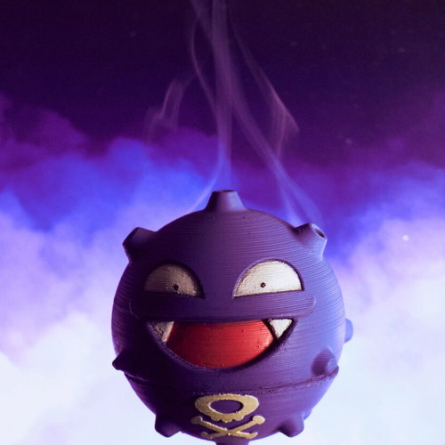 Koffing Inspired 3D Printed Mosquito Coil Holder with Smoke Effect