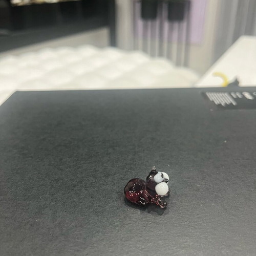 Glass dog miniature handmade like new with details