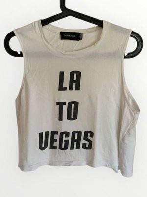 Crop Top Αμάνικο Μεταχειρισμένο Λευκό Size Small Minkpink
