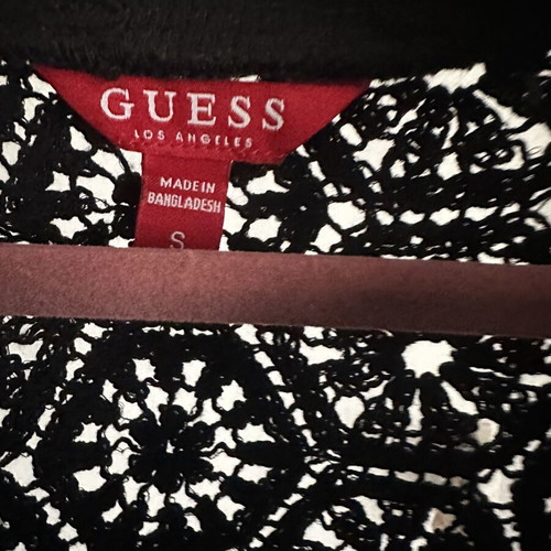 Guess jacket with embroidery details like new, black, size S