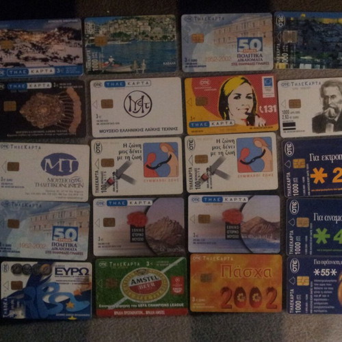 Phone cards used, pack of 20 pieces