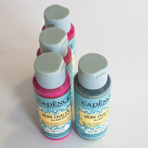 Chalk paint for glass and porcelain, new, set of 4