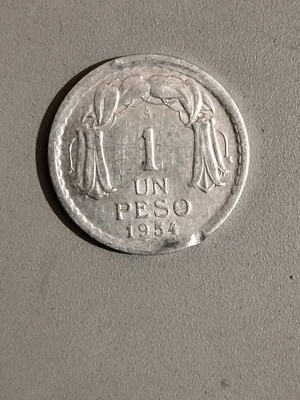 Coin 1 peso 1954 used, rare