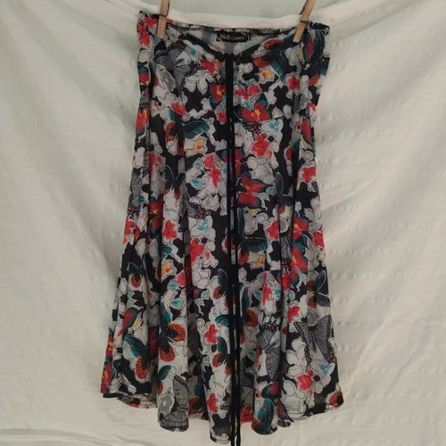 Floral mini dress like new with neck tie, S/M
