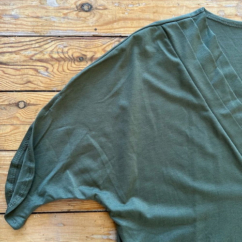 Women's Khaki Tunic Blouse with V Neck XL New