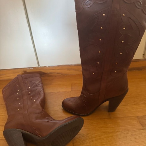 Jessica Simpson leather boots brown size 38 new