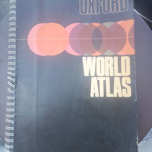 Oxford World Atlas vintage, used, 1973 edition