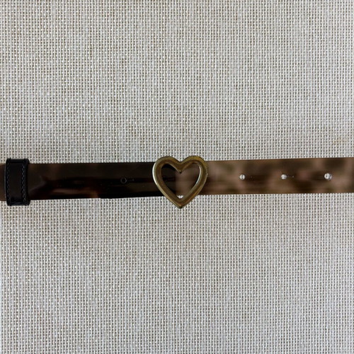 Moschino Jeans vintage tortoiseshell belt with heart buckle, like new