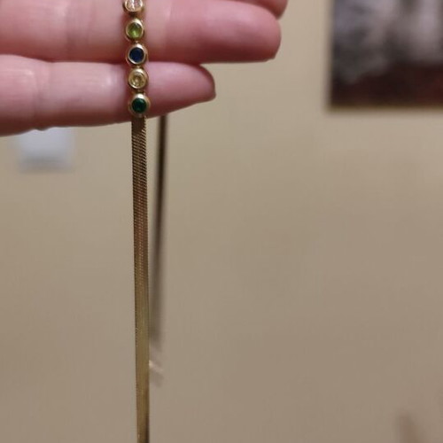 Gold-plated 14K necklace with multicolor zircon like new