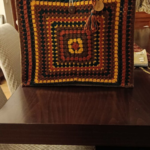 Knitted handmade handbag colorful, new