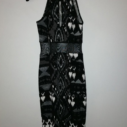 Midi fitted dress with tribal patterns Medium used