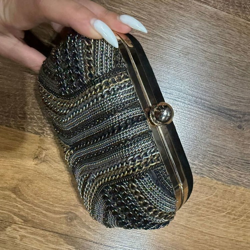 Zara clutch like new, gold and silver