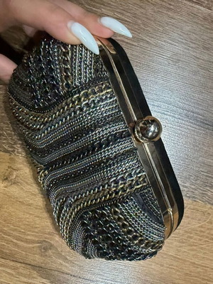 Zara clutch like new, gold and silver