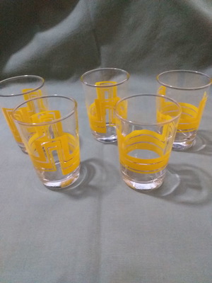 Vintage retsina glasses used, pack of 5