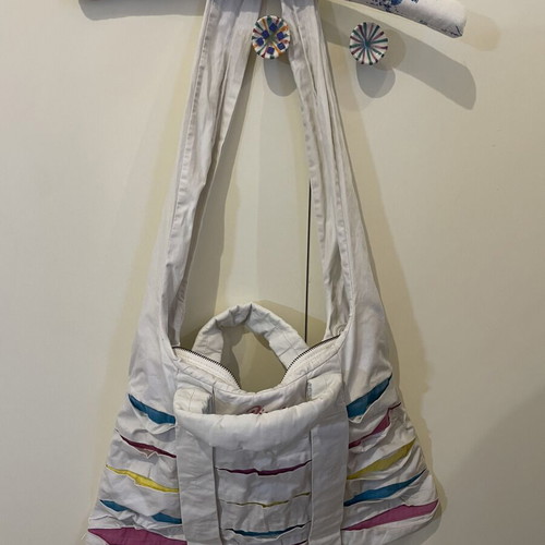 Diesel shoulder bag used, white with colorful details