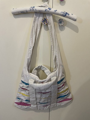Diesel shoulder bag used, white with colorful details