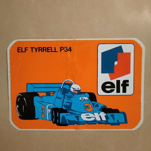 Vintage Elf Tyrrell P34 sticker used 1977