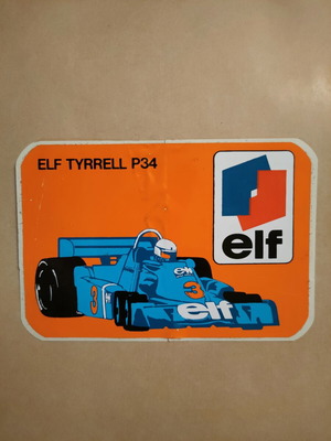 Vintage Elf Tyrrell P34 sticker used 1977