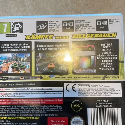 Nintendo DS cases for Nintendogs and Need for Speed