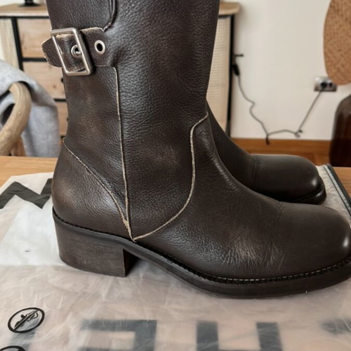 Mango leather boots like new, brown, size 39