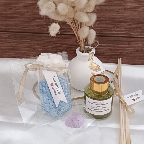 Reed Diffuser 50ml with Ocean Wave closet tablet and wax melts gift
