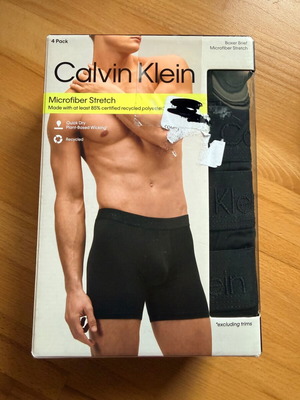 Calvin Klein ανδρικά μποξεράκια, πακέτο 4 σε μαύρο, Σφραγισμένα