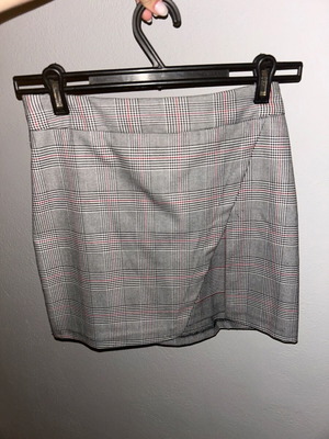 Checked skirt new, gray, size S