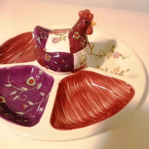Ordeveira with 6 sections and Easter decorative hen new