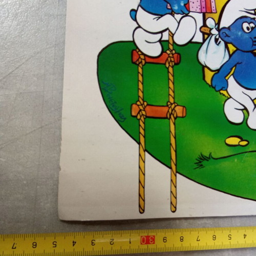 Smurfs Collectible Poster from 1980s, used