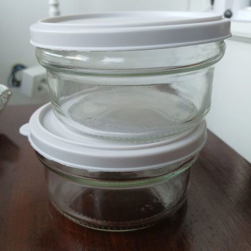 Glass storage jars new, set of 2, 350 ml