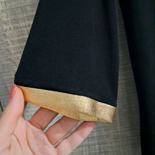 Dolce Domenica blouse with 3/4 sleeve and gold details like new