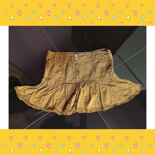 Mini denim skirt used, brown, sizes XS and S