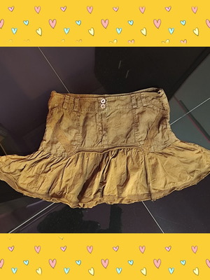Mini denim skirt used, brown, sizes XS and S
