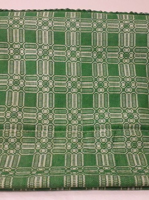 Woven loom blanket green all-wool new