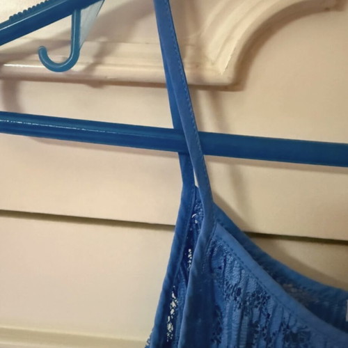 Zara lace top with pleated details, like new, royal blue