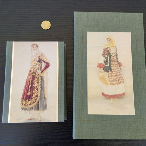 Vintage notebooks for Bridge, like new, traditional costumes theme, set of 2